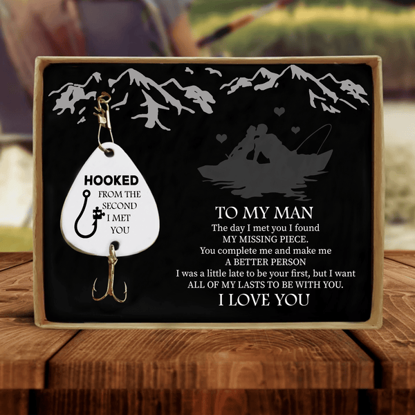 Fishing Hooks To My Man - Hooked From The Second I Met You Customized Fishing Lure GiveMe-Gifts