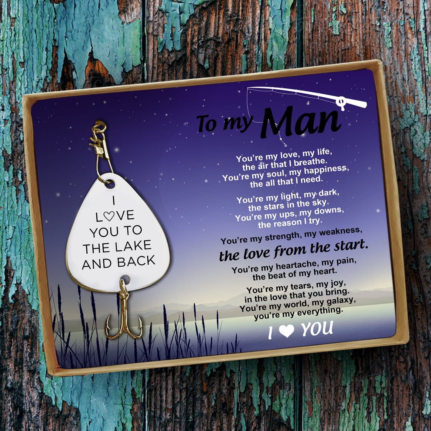 Fishing Hook To My Man - I Love You To The Lake And Back Engraved Fishing Lure GiveMe-Gifts