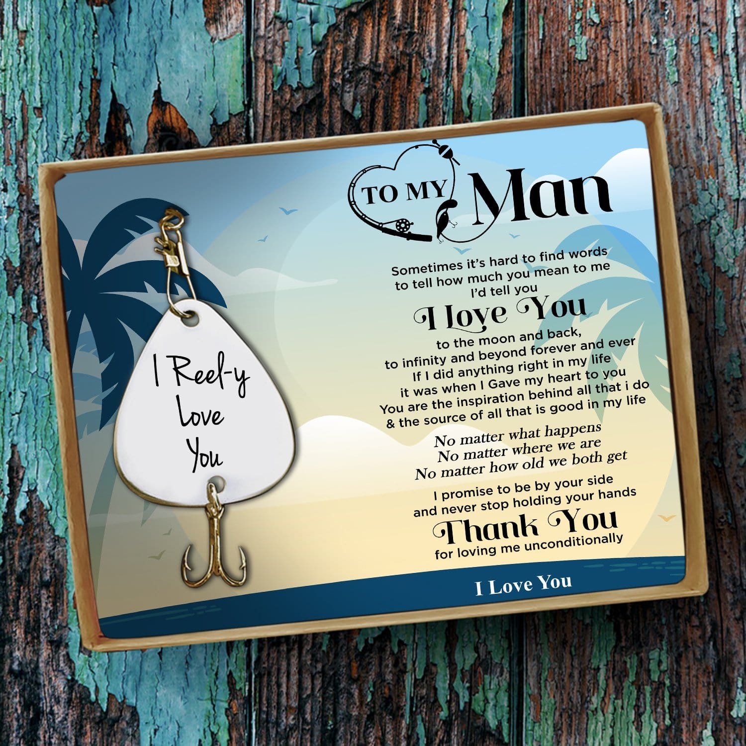 Fishing Hook To My Man - Thank You For Loving Me Unconditionally Engraved Fishing Lure GiveMe-Gifts