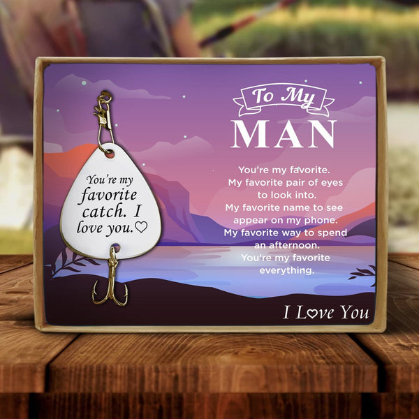 Fishing Hook To My Man - You Are My Favorite Catch Engraved Fishing Lure GiveMe-Gifts