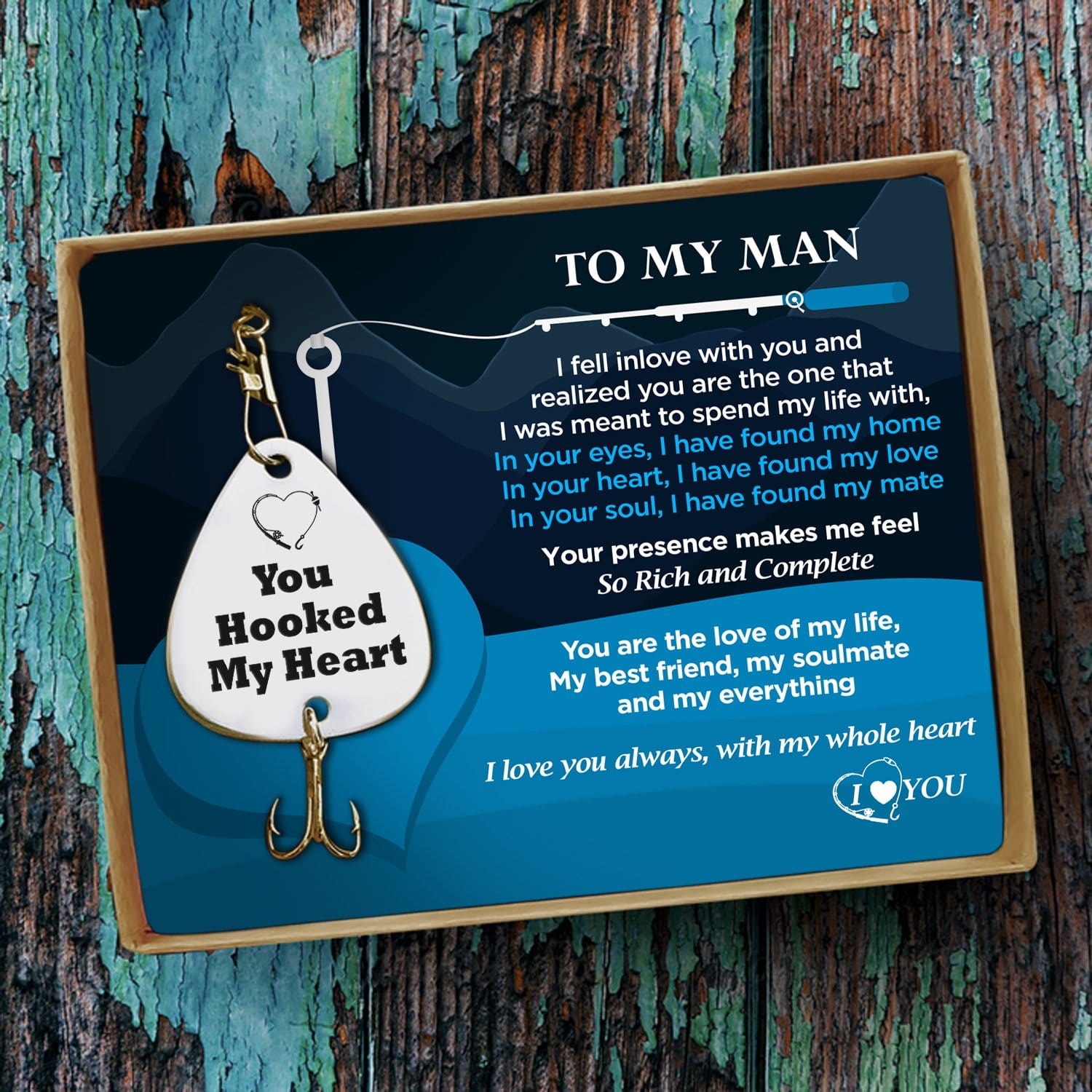 Fishing Hooks To My Man - You Hooked My Heart Customized Fishing Lure GiveMe-Gifts
