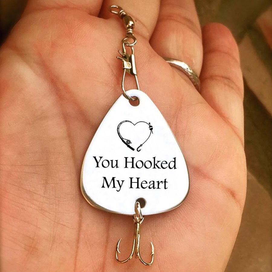 Fishing Hook To My Man - You Hooked My Heart I Love You Engraved Fishing Lure GiveMe-Gifts