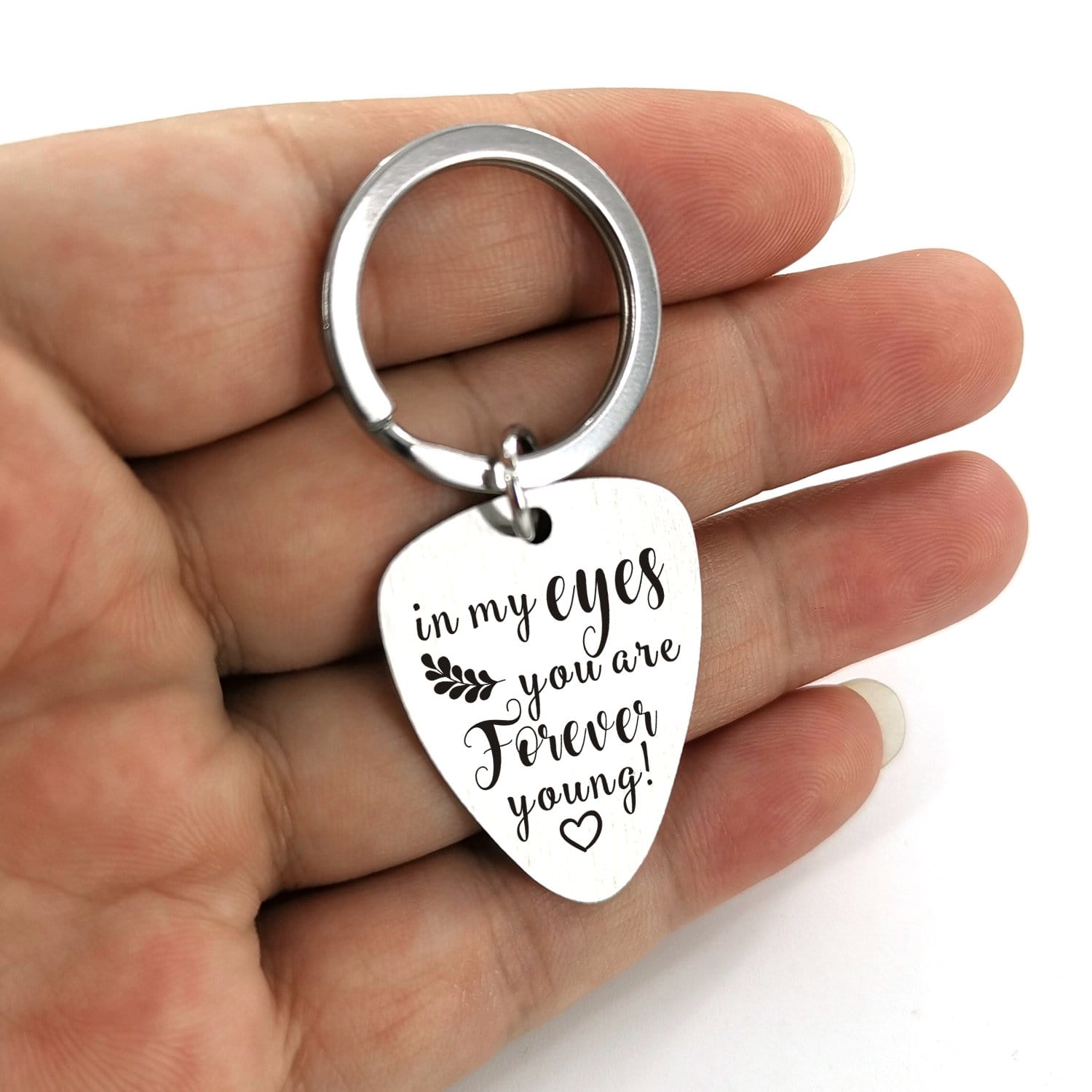 Guitar Pick Keychains In My Eyes You Are Forever Young - Customized Guitar Pick Keychain GiveMe-Gifts