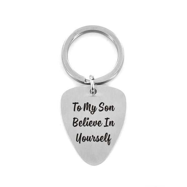 Guitar Pick Keychains To My Son Believe In Yourself - Customized Guitar Pick Keychain GiveMe-Gifts