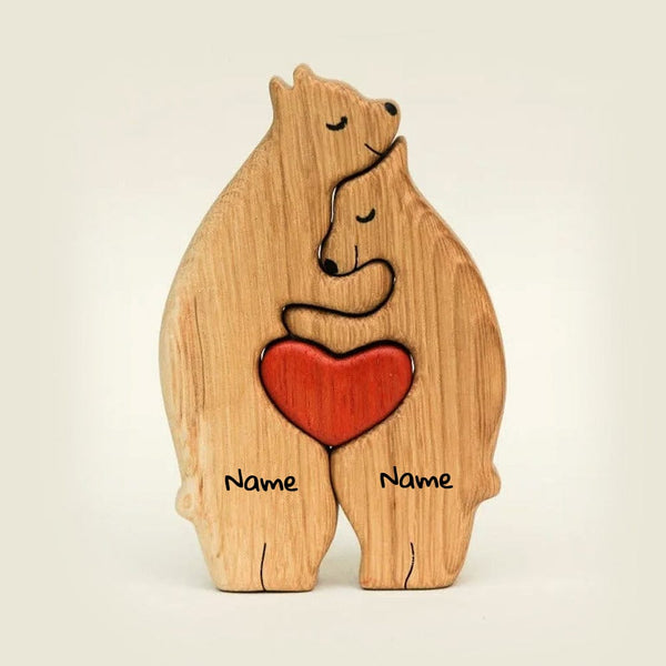 Home Decor Wooden Bear Family Personalized Name Puzzle (2 Personalized Names) GiveMe-Gifts