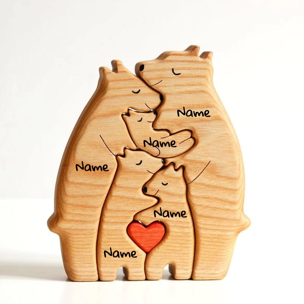 Home Decor Wooden Bear Family Personalized Name Puzzle (4 Personalized Names) GiveMe-Gifts
