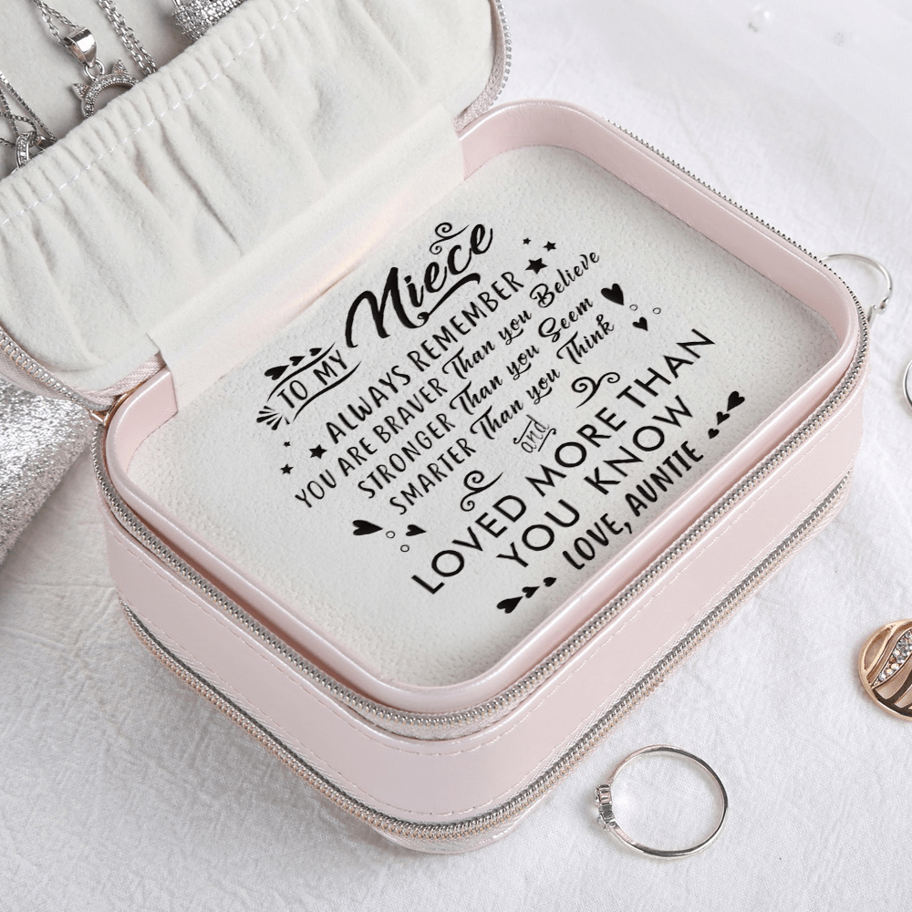 Jewelry Box Auntie To Niece - You Are Loved More Personalized Jewelry Box Pink GiveMe-Gifts
