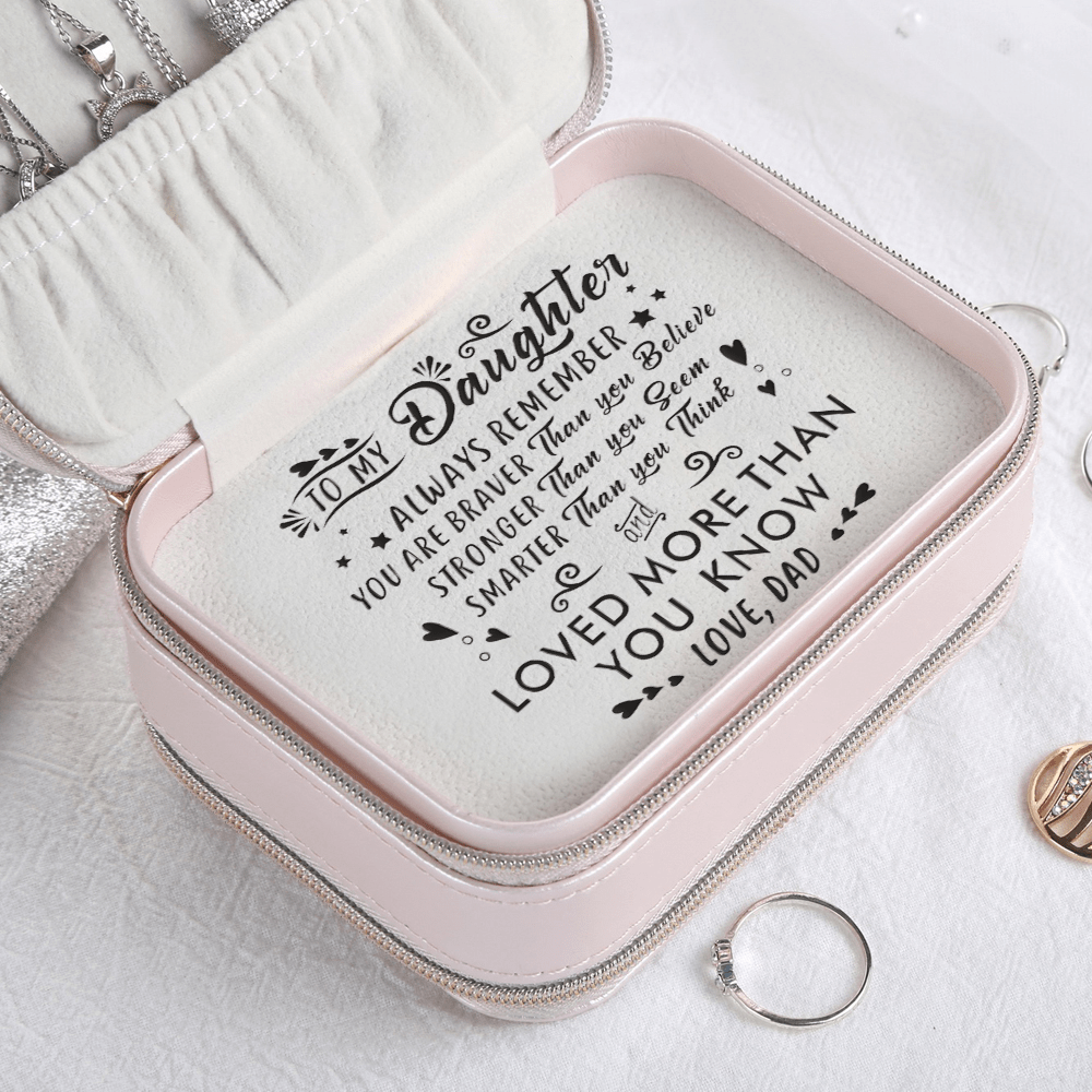 Jewelry Box Dad To Daughter - You Are Loved More Personalized Jewelry Box Pink GiveMe-Gifts