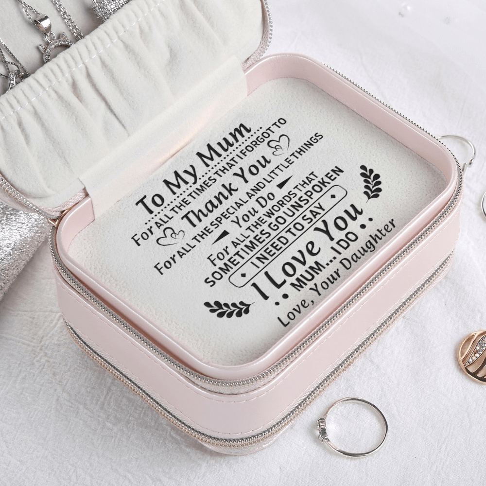 Jewelry Box Daughter To Mum - I Love You Personalized Jewelry Box Pink GiveMe-Gifts