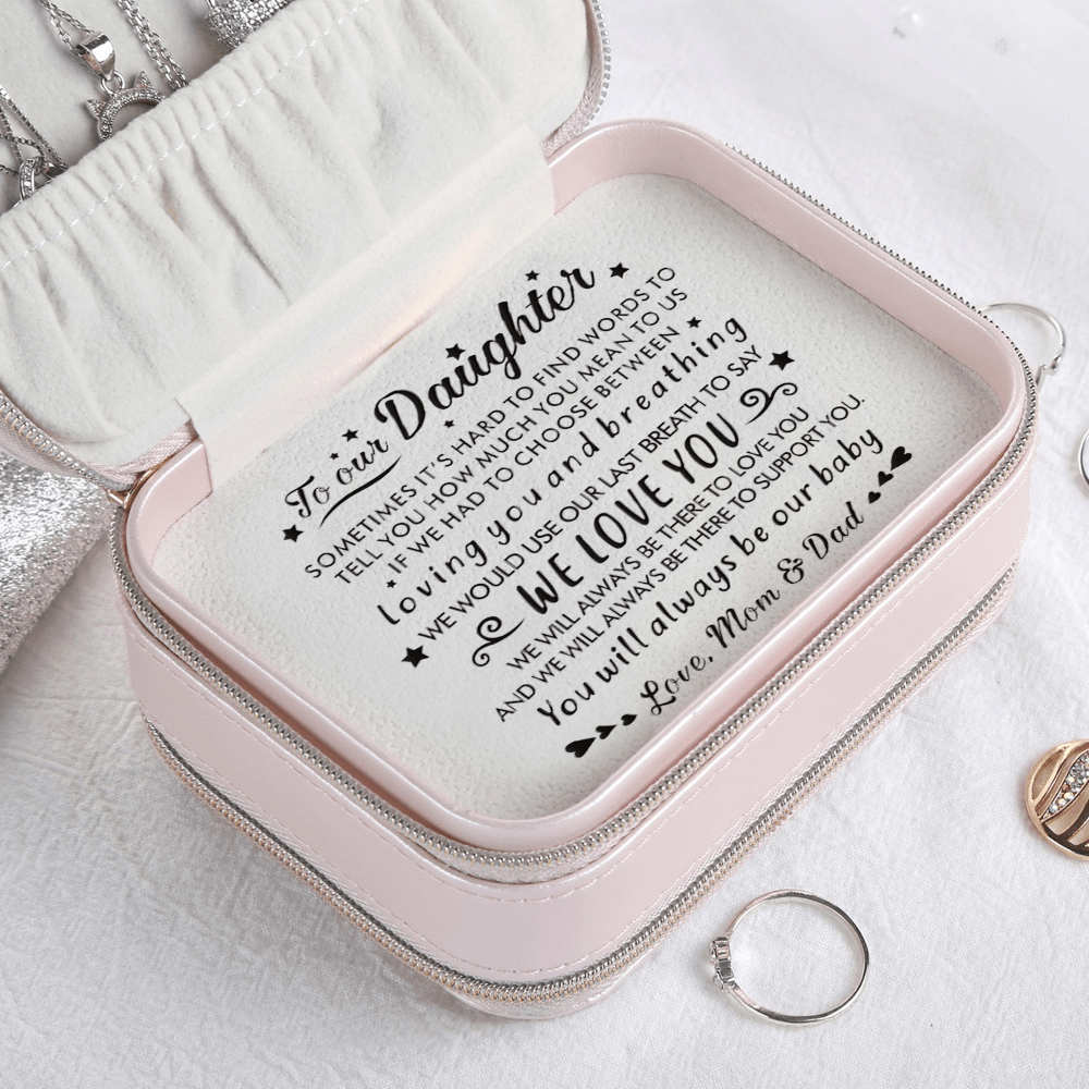 Jewelry Box To Our Daughter - We Love You Personalized Jewelry Box Pink GiveMe-Gifts