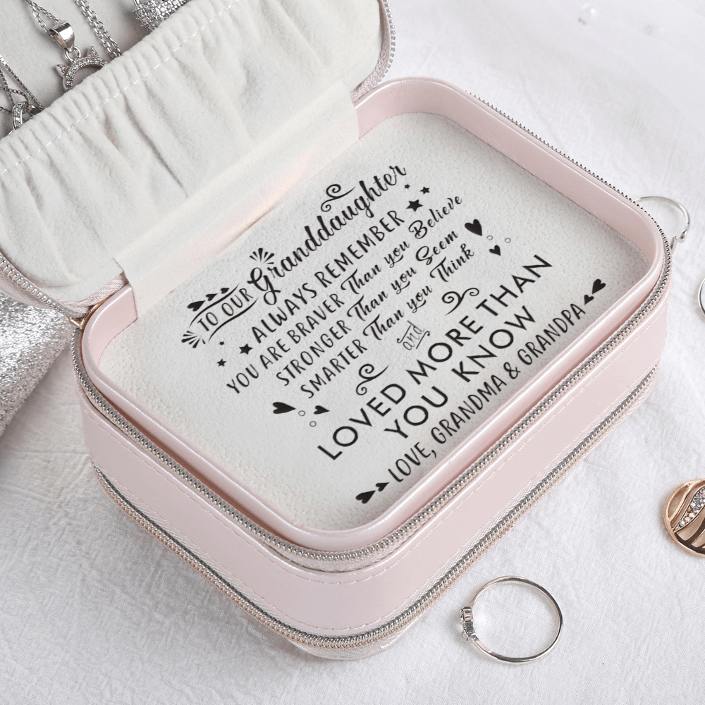Jewelry Box To Our Granddaughter - You Are Loved More Personalized Jewelry Box Pink GiveMe-Gifts