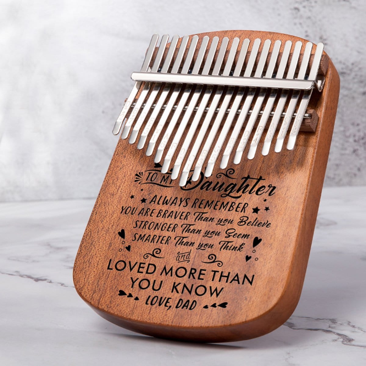 Kalimba Dad To Daughter - You Are Loved More 17 Keys Thump Piano GiveMe-Gifts
