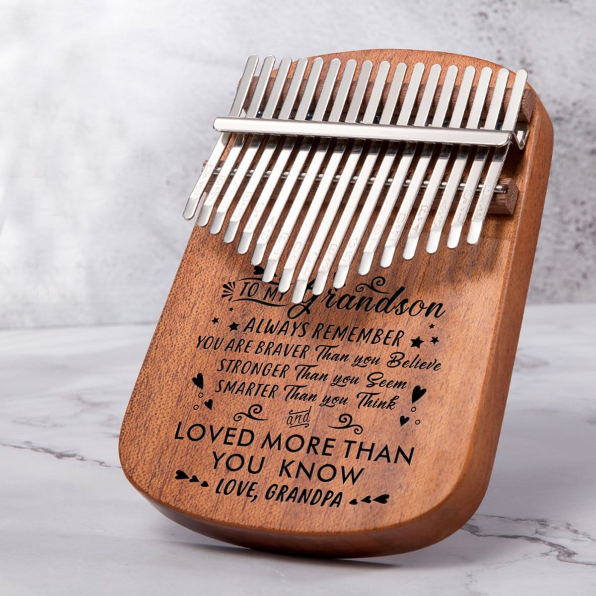 Kalimba Grandpa To Grandson - You Are Loved More 17 Keys Thump Piano GiveMe-Gifts