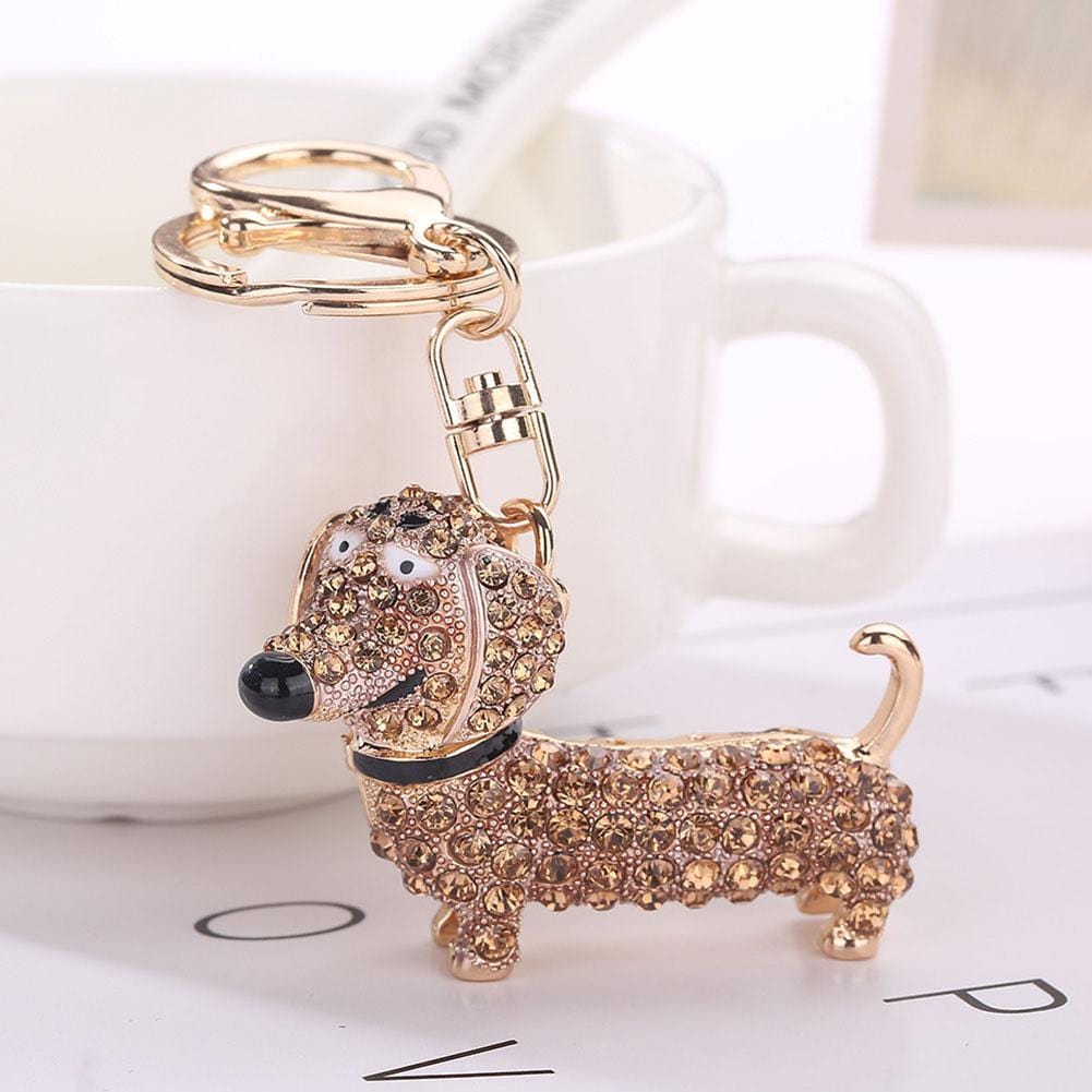 Keychains Cute Dachshund Lover Keychain Gold GiveMe-Gifts