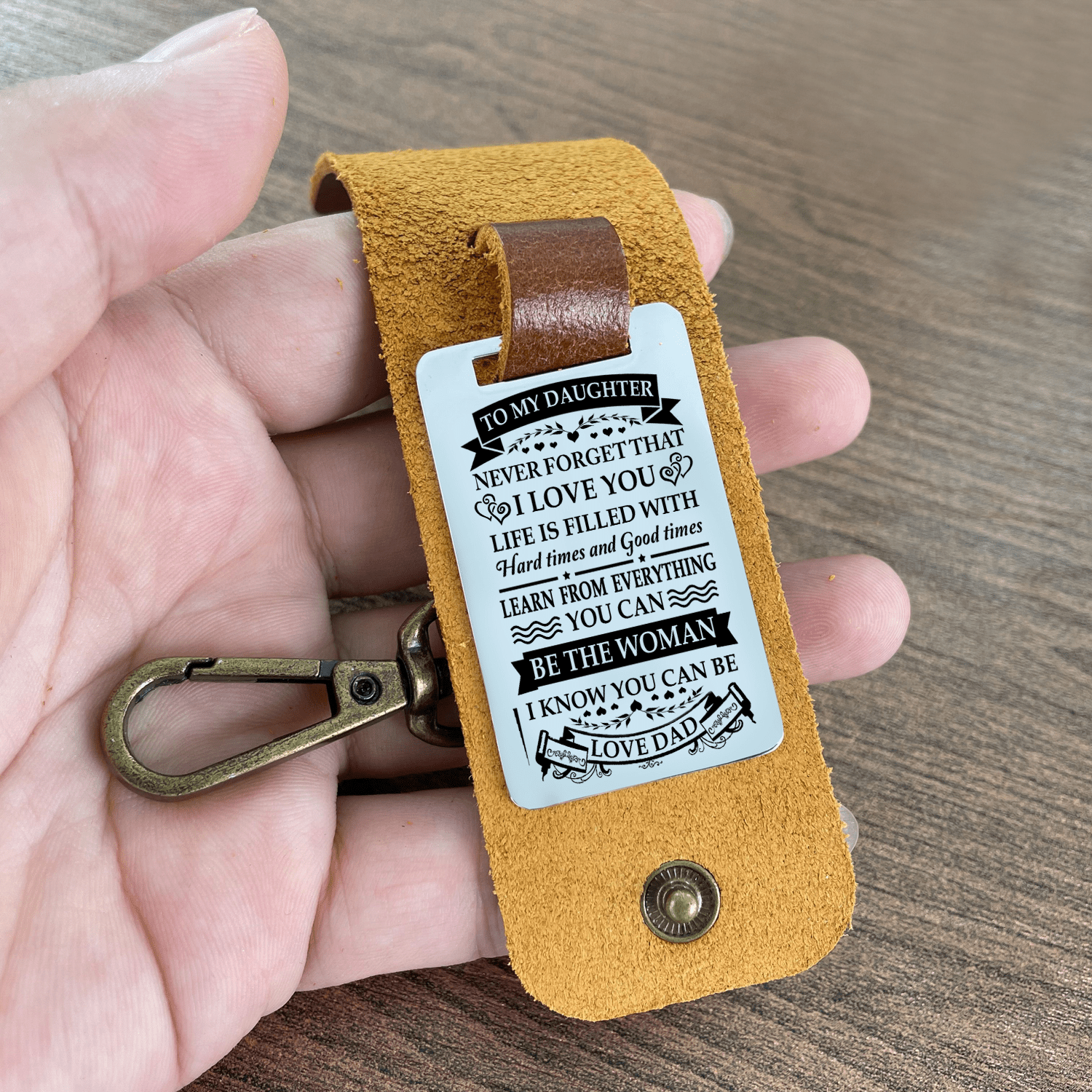 Keychains Dad To Daughter - I Know You Can Be Leather Customized Keychain GiveMe-Gifts