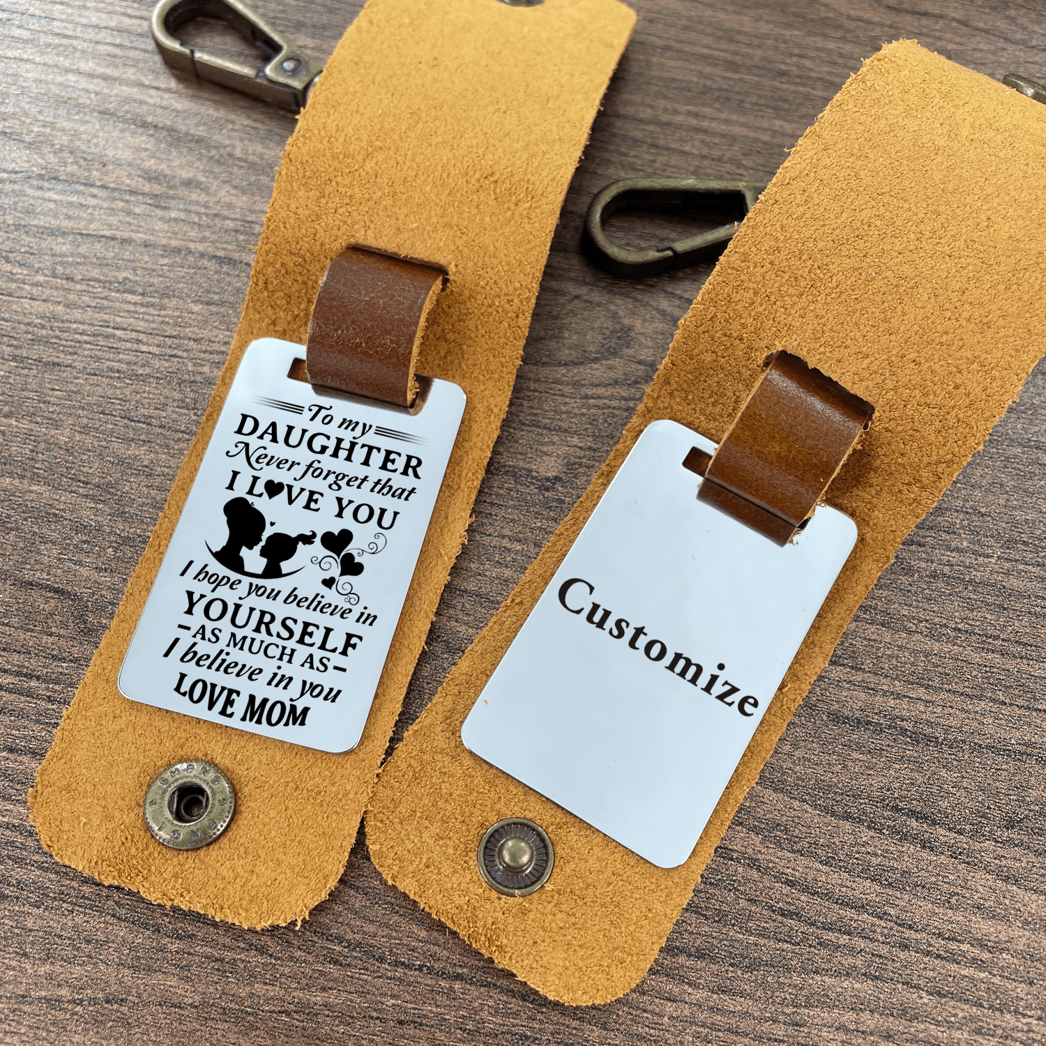 Keychains Mom To Daughter - I Believe In You Leather Customized Keychain GiveMe-Gifts