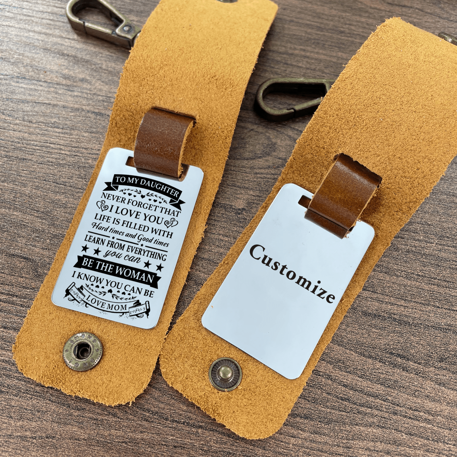 Keychains Mom To Daughter - Learn From Everything Leather Customized Keychain GiveMe-Gifts
