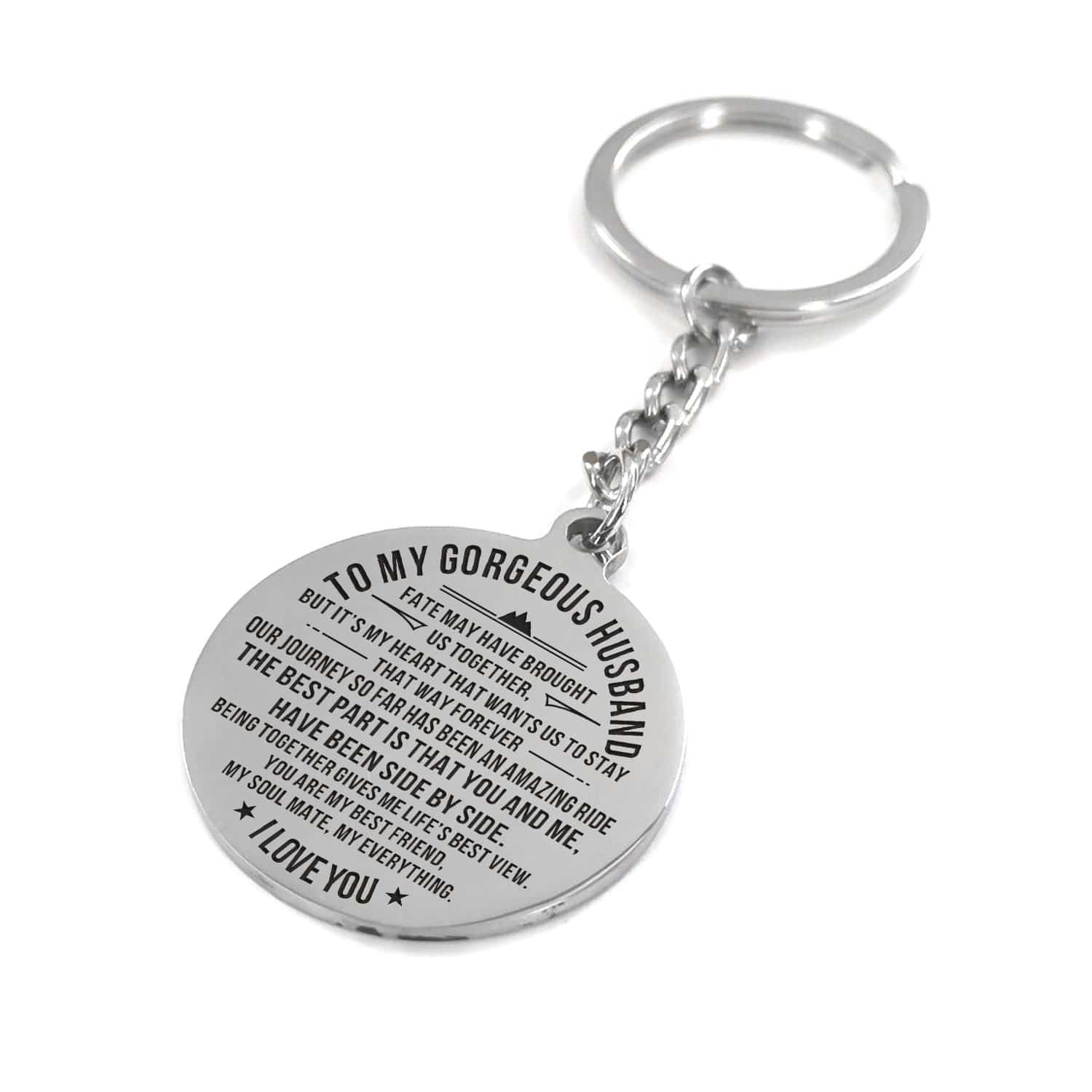 Keychains To My Gorgeous Husband - I Love You Personalized Keychain GiveMe-Gifts