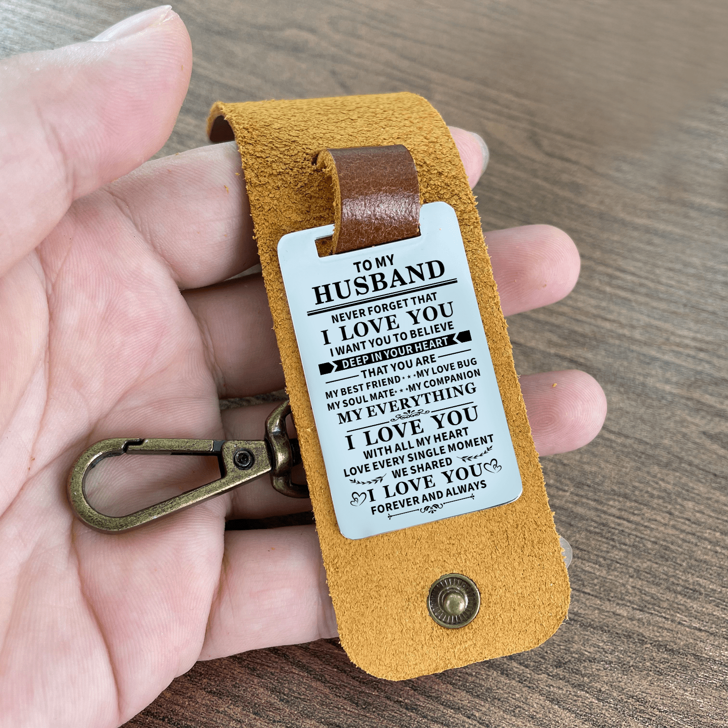 Keychains To My Husband - I Love You Forever Leather Customized Keychain GiveMe-Gifts