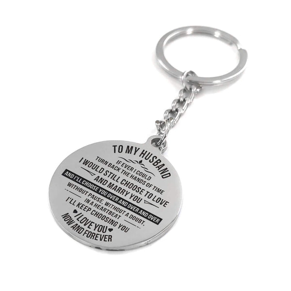 Keychains To My Husband - I Love You Now And Forever Personalized Keychain GiveMe-Gifts