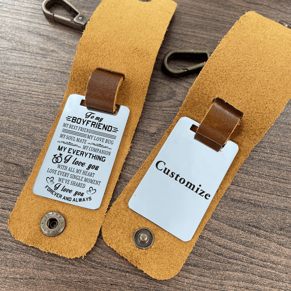 Keychains To My Boyfriend - My Everything Leather Customized Keychain GiveMe-Gifts