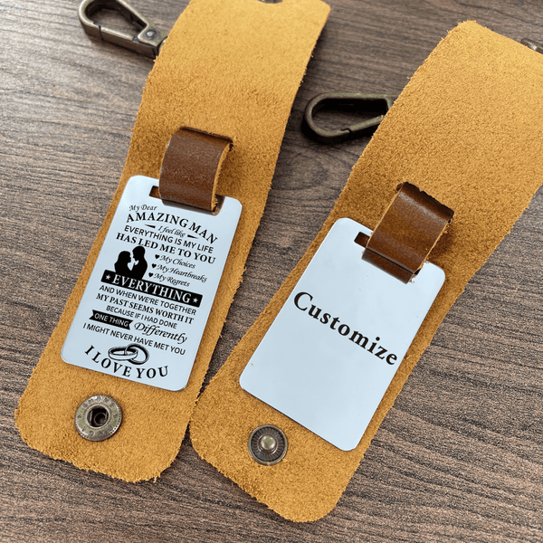 Keychains To My Man - You Are My Everything Leather Customized Keychain GiveMe-Gifts