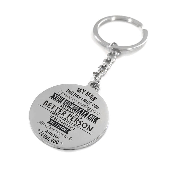 Keychains To My Man - You Complete Me Personalized Keychain GiveMe-Gifts