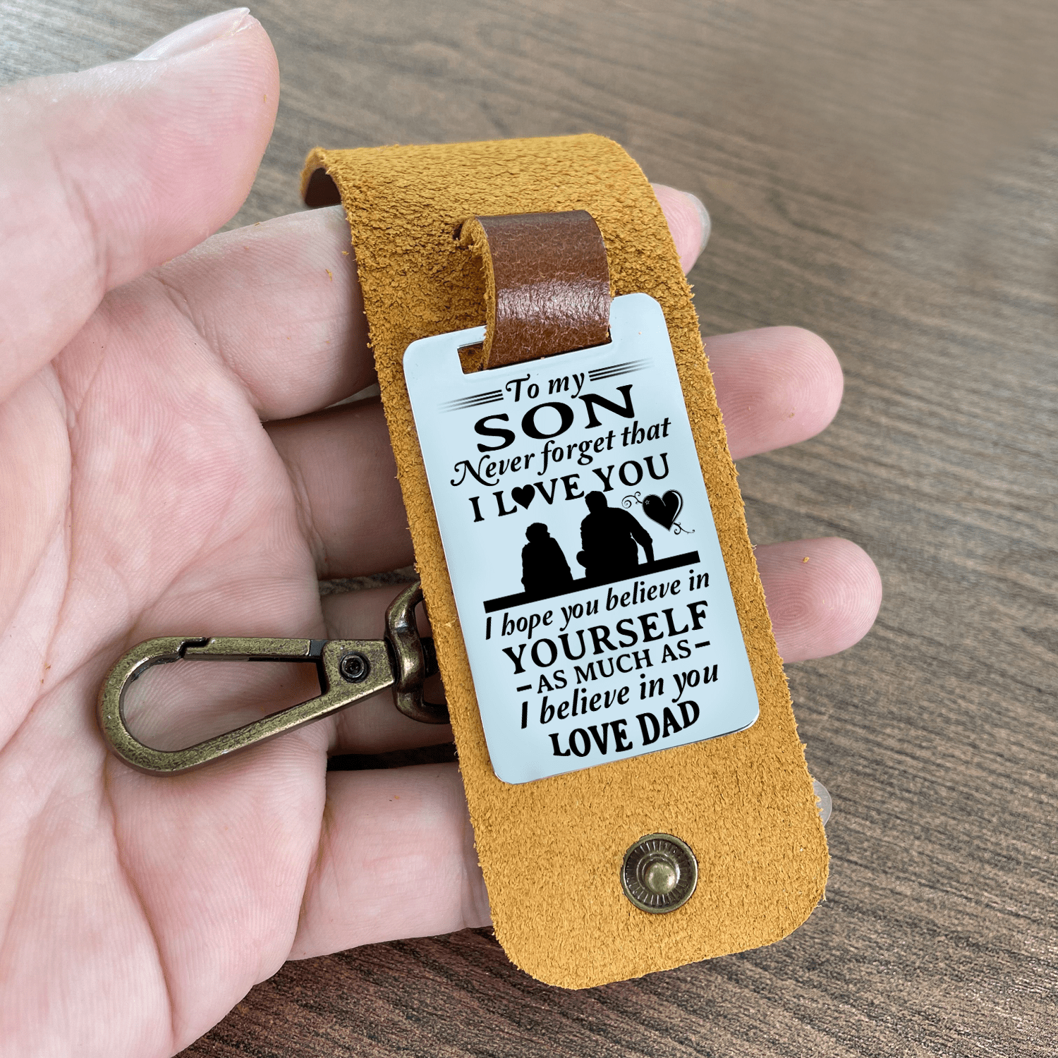 Keychains Dad To Son - Believe In Yourself Leather Customized Keychain GiveMe-Gifts