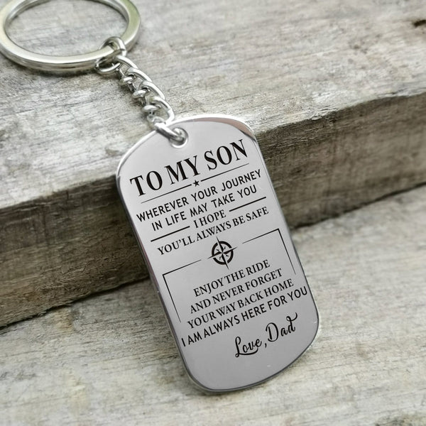 Keychains Dad To Son - I Hope You Will Always Be Safe Personalized Keychain GiveMe-Gifts