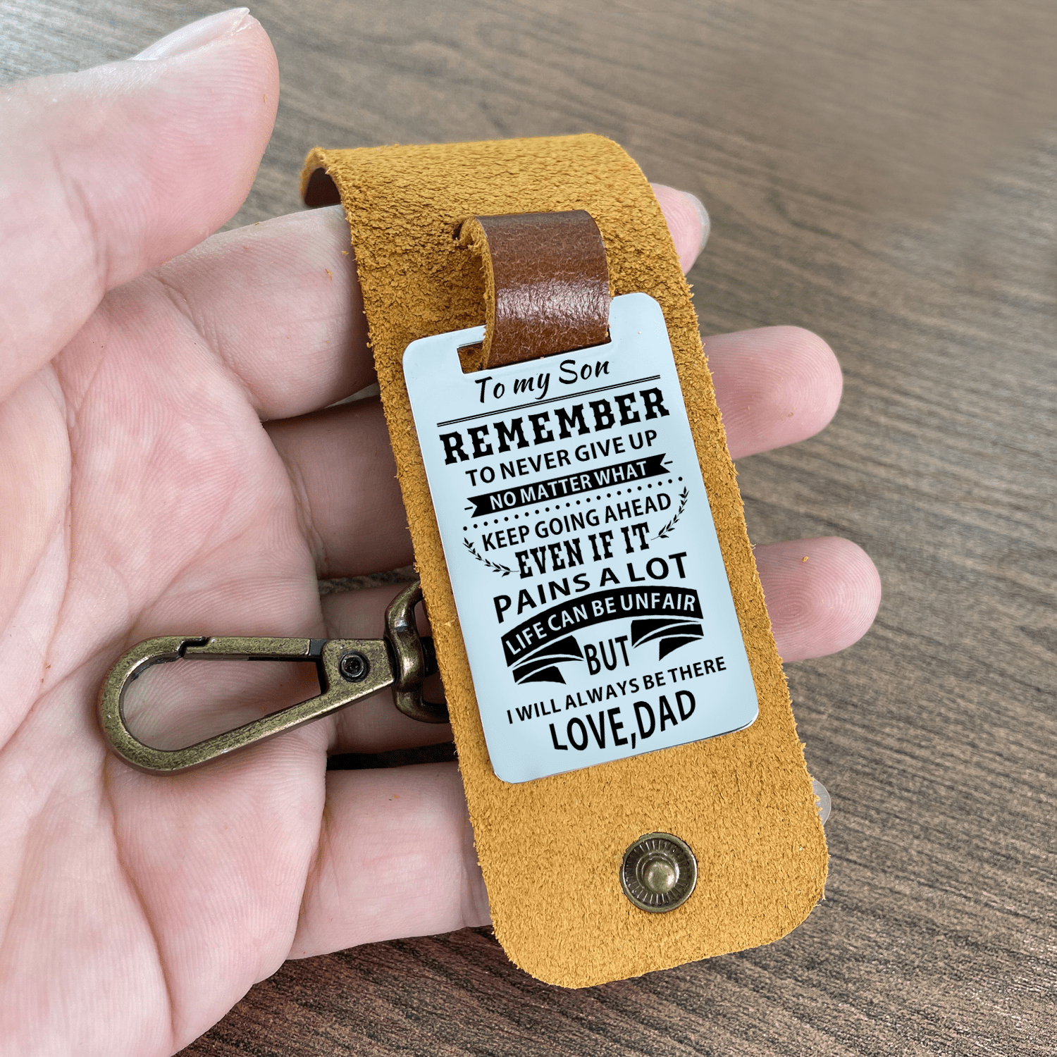 Keychains Dad To Son - I Will Always Be There Leather Customized Keychain GiveMe-Gifts