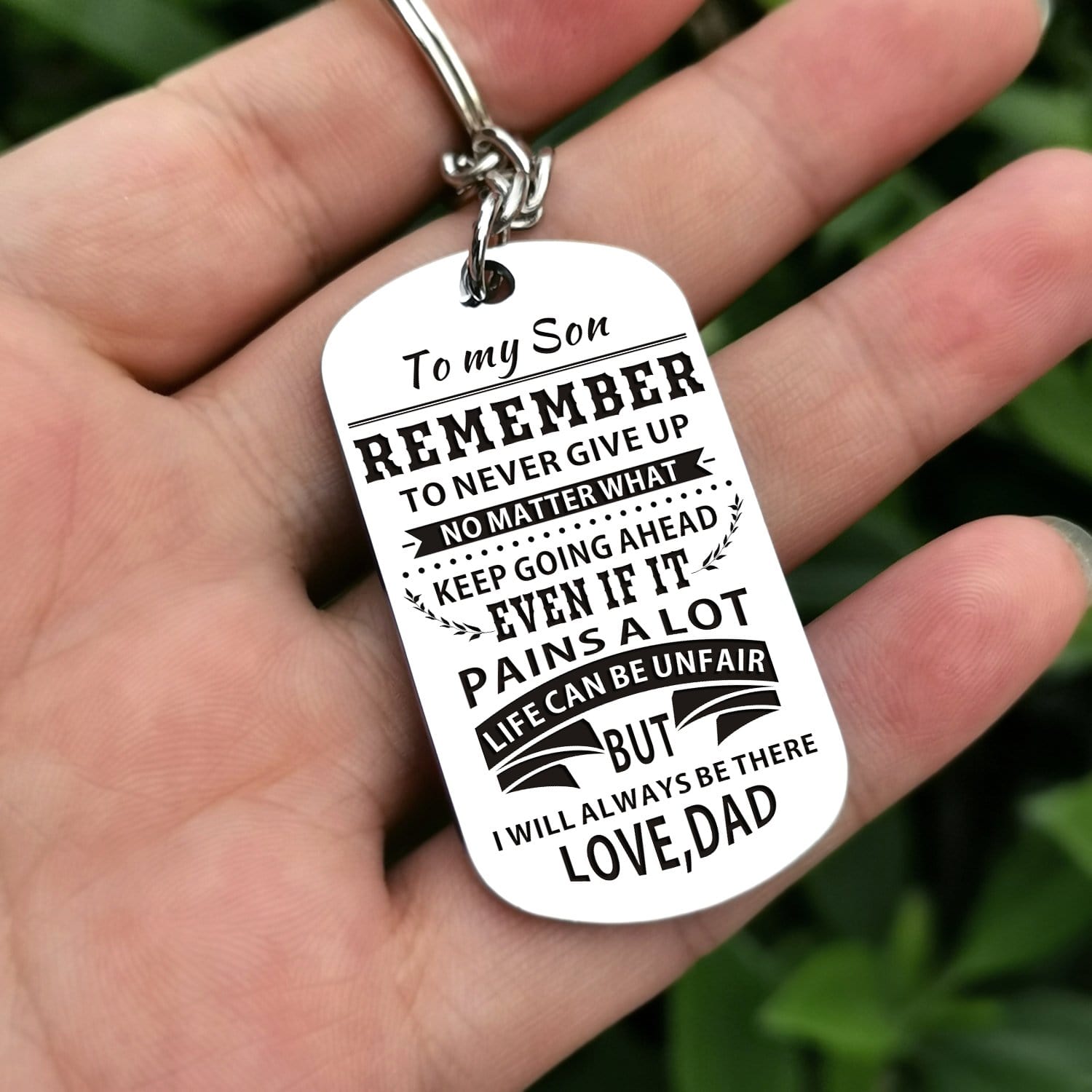 Keychains Dad To Son - Remember To Never Give Up Personalized Keychain GiveMe-Gifts