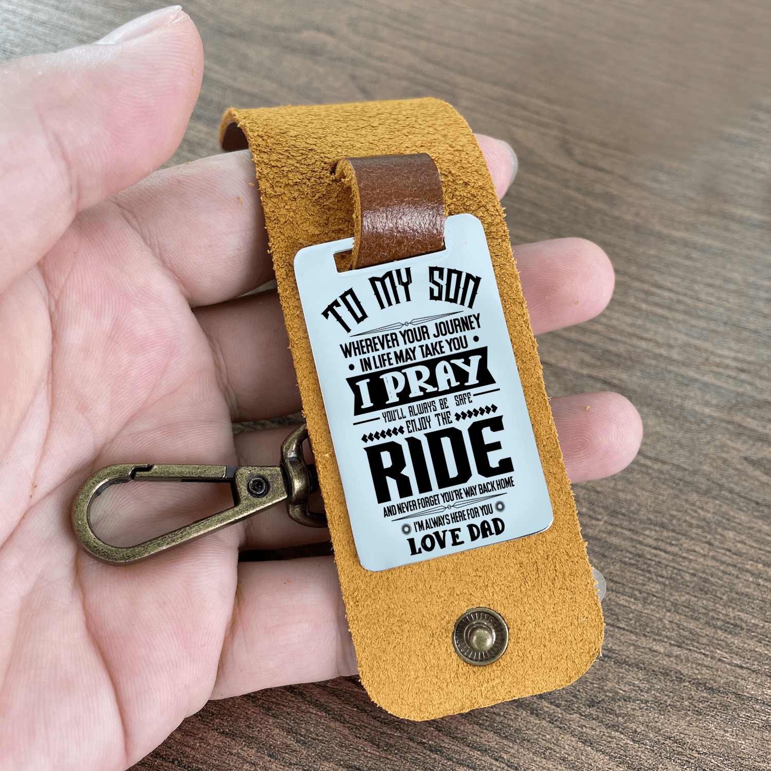 Keychains Dad To Son - You Will Always Be Safe Leather Customized Keychain GiveMe-Gifts