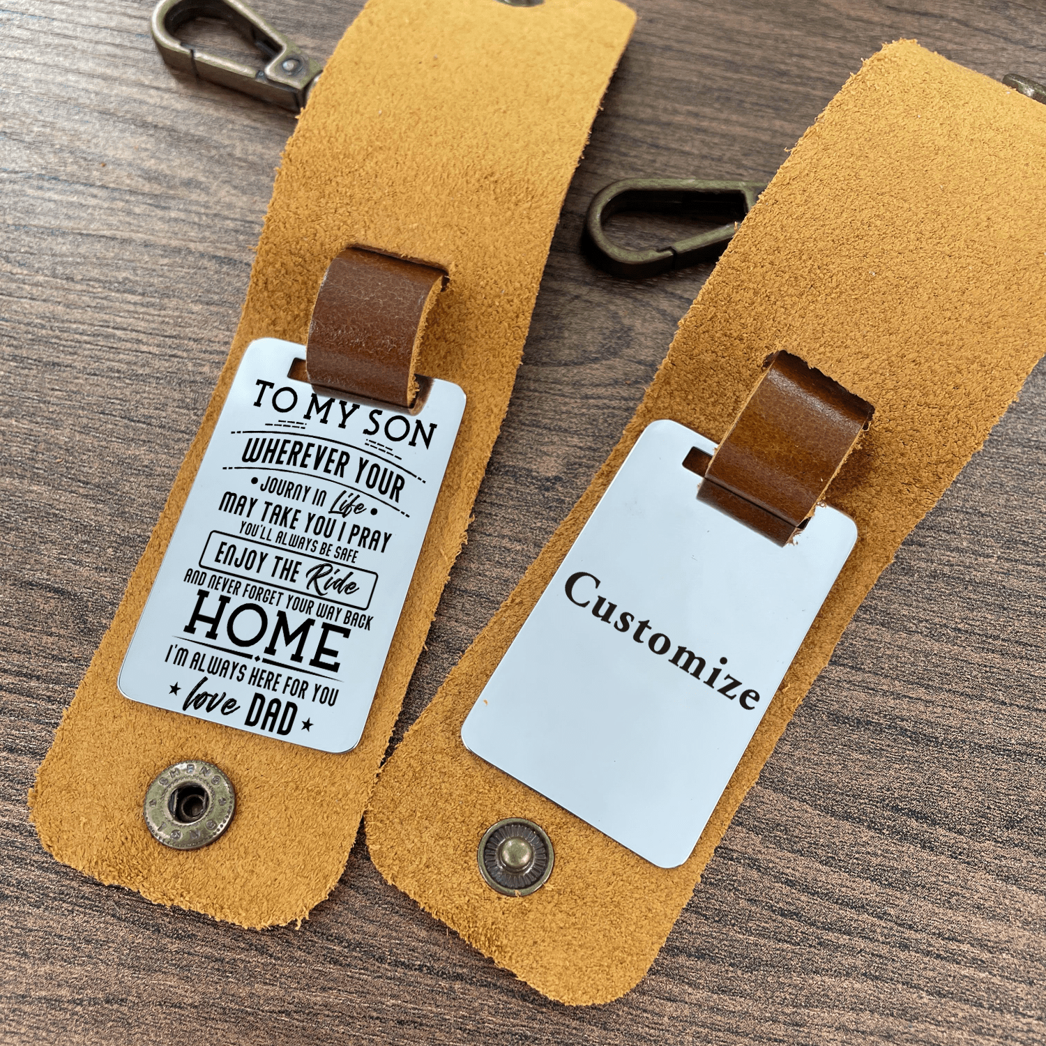 Keychains Dad To Son - Your Way Back Home Leather Customized Keychain GiveMe-Gifts