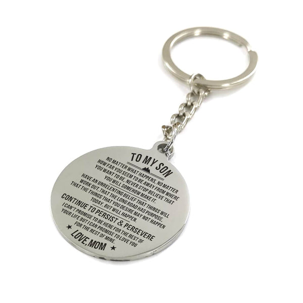 Keychains Mom To Son - Continue To Persist And Persevere Personalized Keychain GiveMe-Gifts