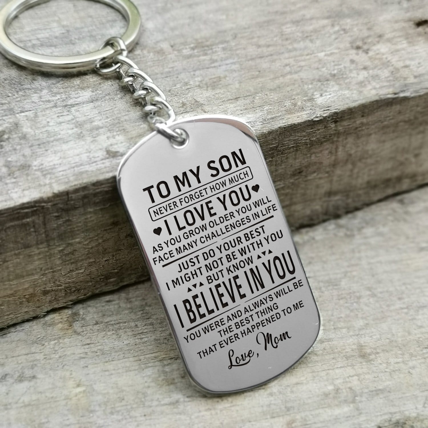 Keychains Mom To Son - I Believe In You Personalized Keychain GiveMe-Gifts