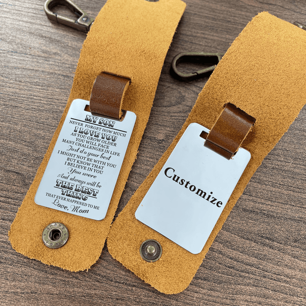 Keychains Mom To Son - The Best Thing Leather Customized Keychain GiveMe-Gifts