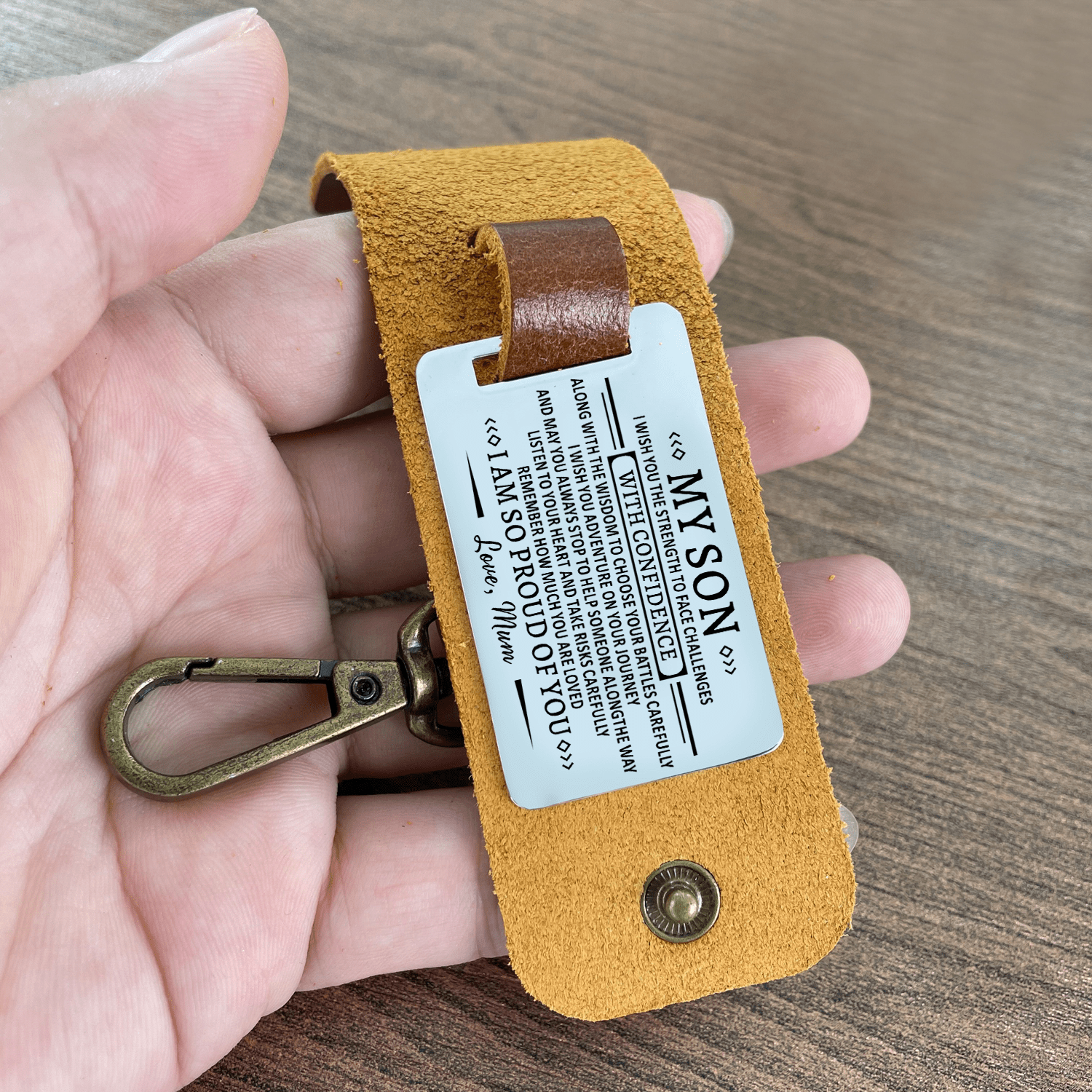 Keychains Mum To Son - I Am So Proud Of You Leather Customized Keychain GiveMe-Gifts