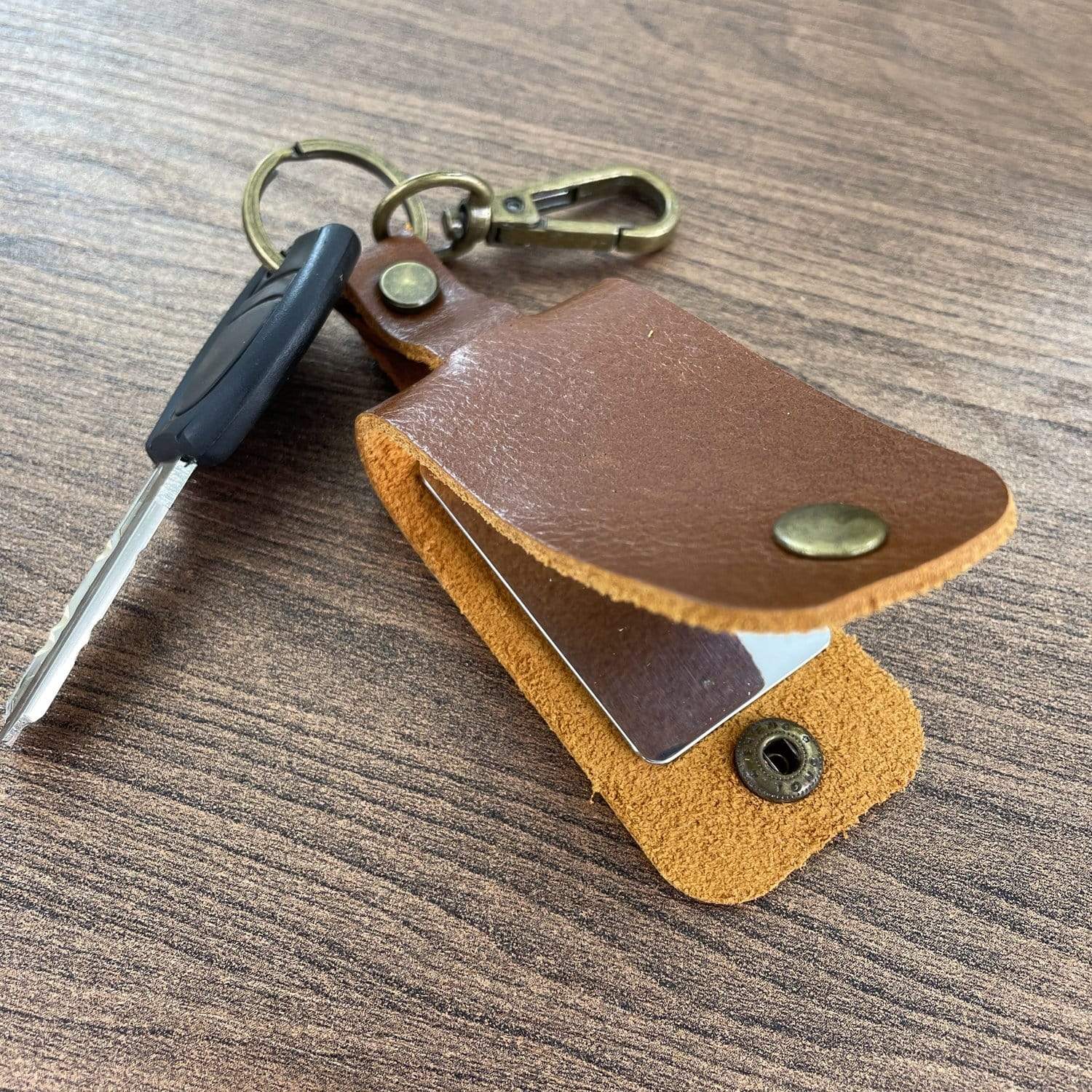 Keychains To Our Son - Challenges With Confidence Leather Customized Keychain GiveMe-Gifts