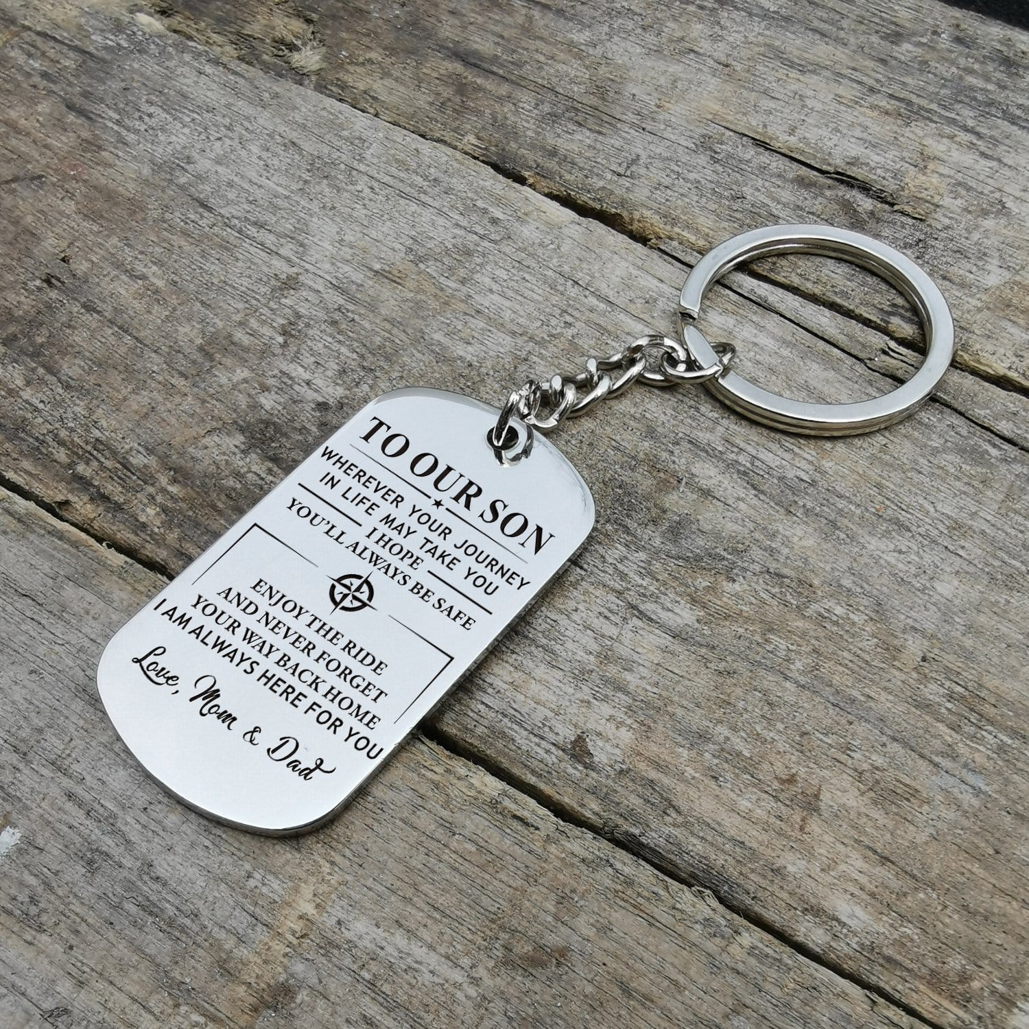 Keychains For Son To Our Son - We Hope You Will Always Be Safe Personalized Keychain GiveMe-Gifts