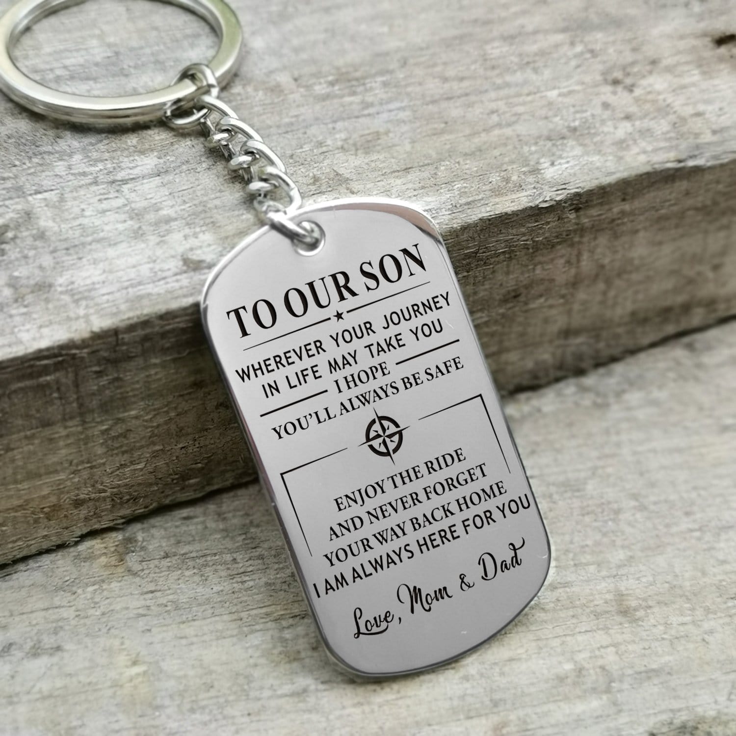 Keychains For Son To Our Son - We Hope You Will Always Be Safe Personalized Keychain GiveMe-Gifts