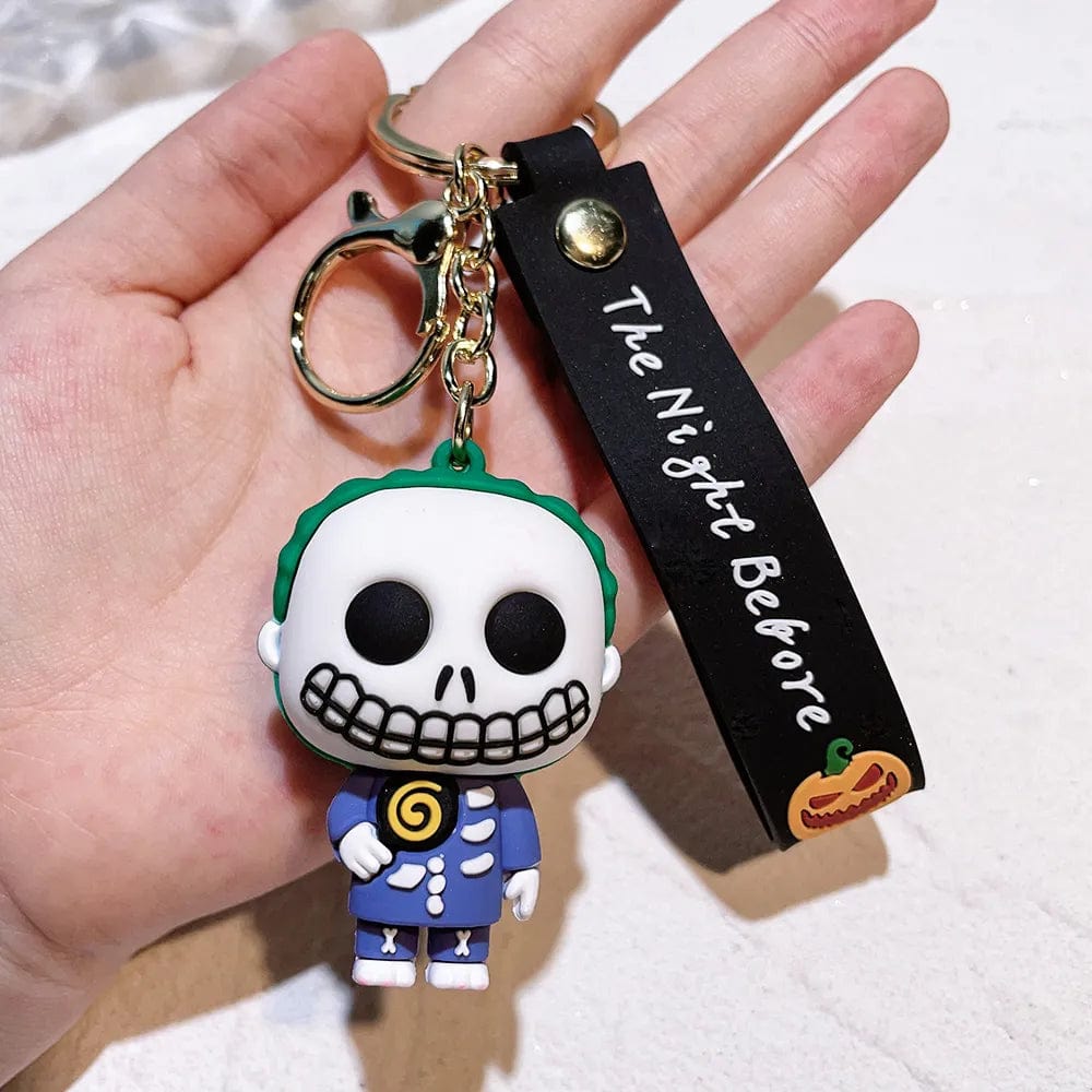 Keychains Cute KeyChain Christmas Halloween Green Ghost Jack Anine Trinkets Car KeyRing Mobile Phone Fashion Accessories Gifts for Friends 5 GiveMe-Gifts