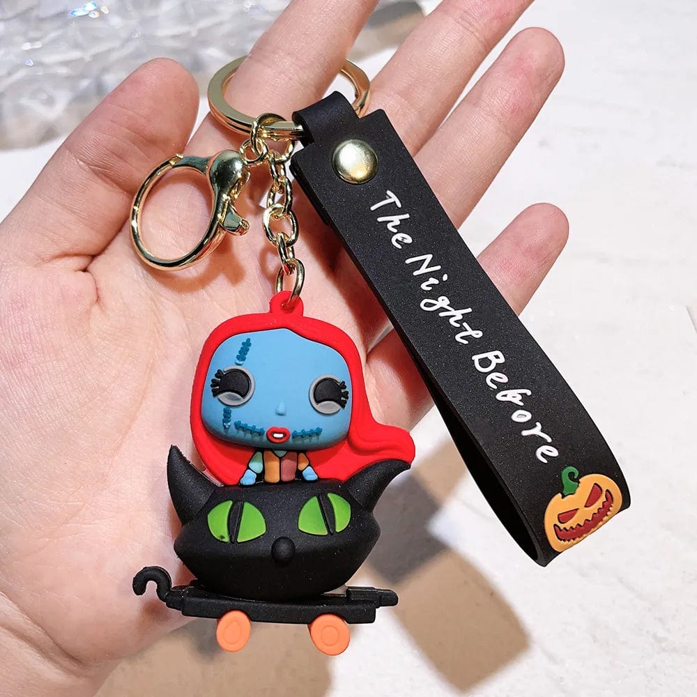 Keychains Cute KeyChain Christmas Halloween Green Ghost Jack Anine Trinkets Car KeyRing Mobile Phone Fashion Accessories Gifts for Friends 6 GiveMe-Gifts