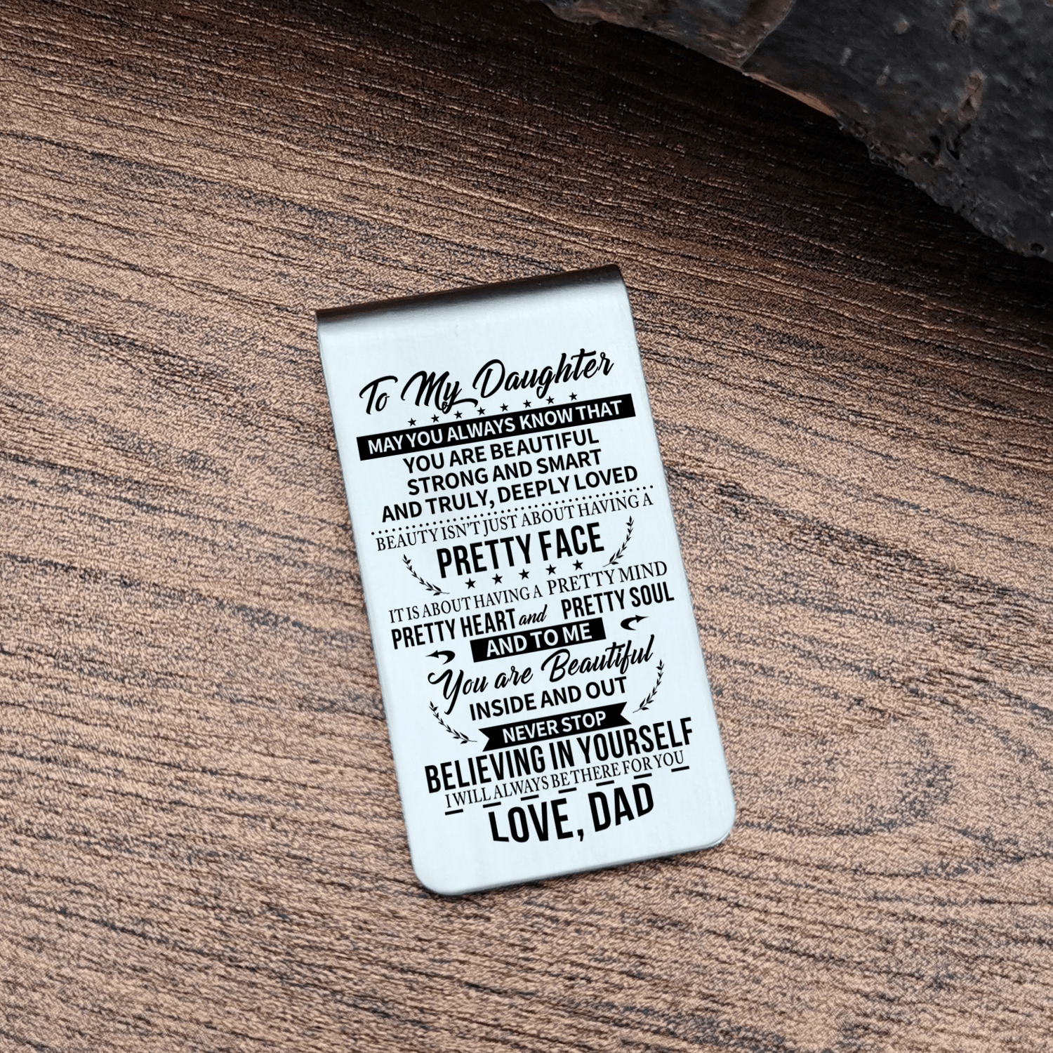 Money Clips Dad To Daughter - Believing In Yourself Engraved Money Clip GiveMe-Gifts