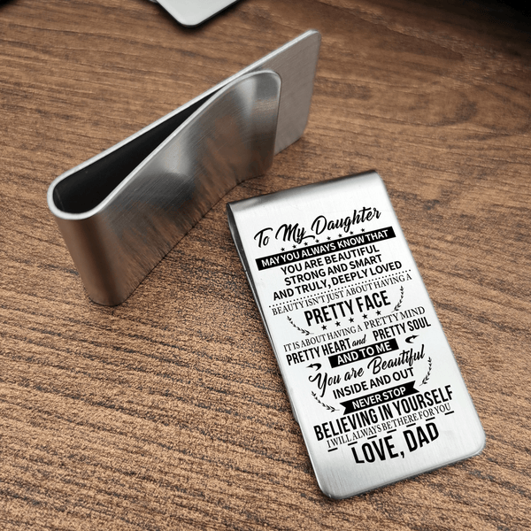 Money Clips Dad To Daughter - Believing In Yourself Engraved Money Clip GiveMe-Gifts