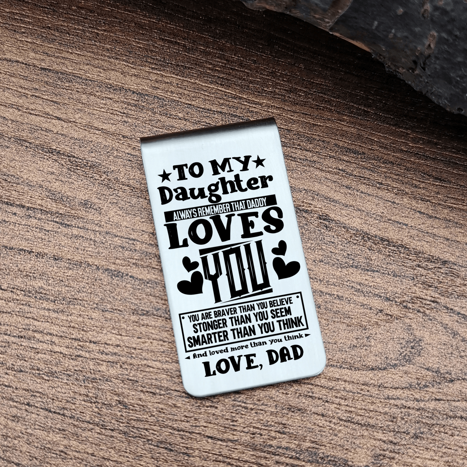 Money Clips Dad To Daughter - Daddy Loves You Engraved Money Clip GiveMe-Gifts