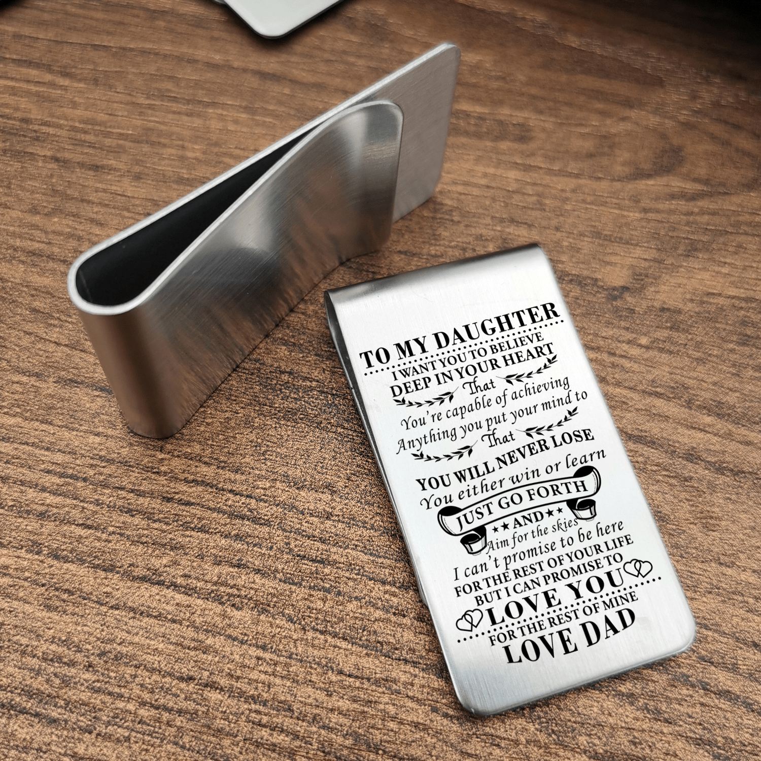 Money Clips Dad To Daughter - I Can Promise To Love You Engraved Money Clip GiveMe-Gifts