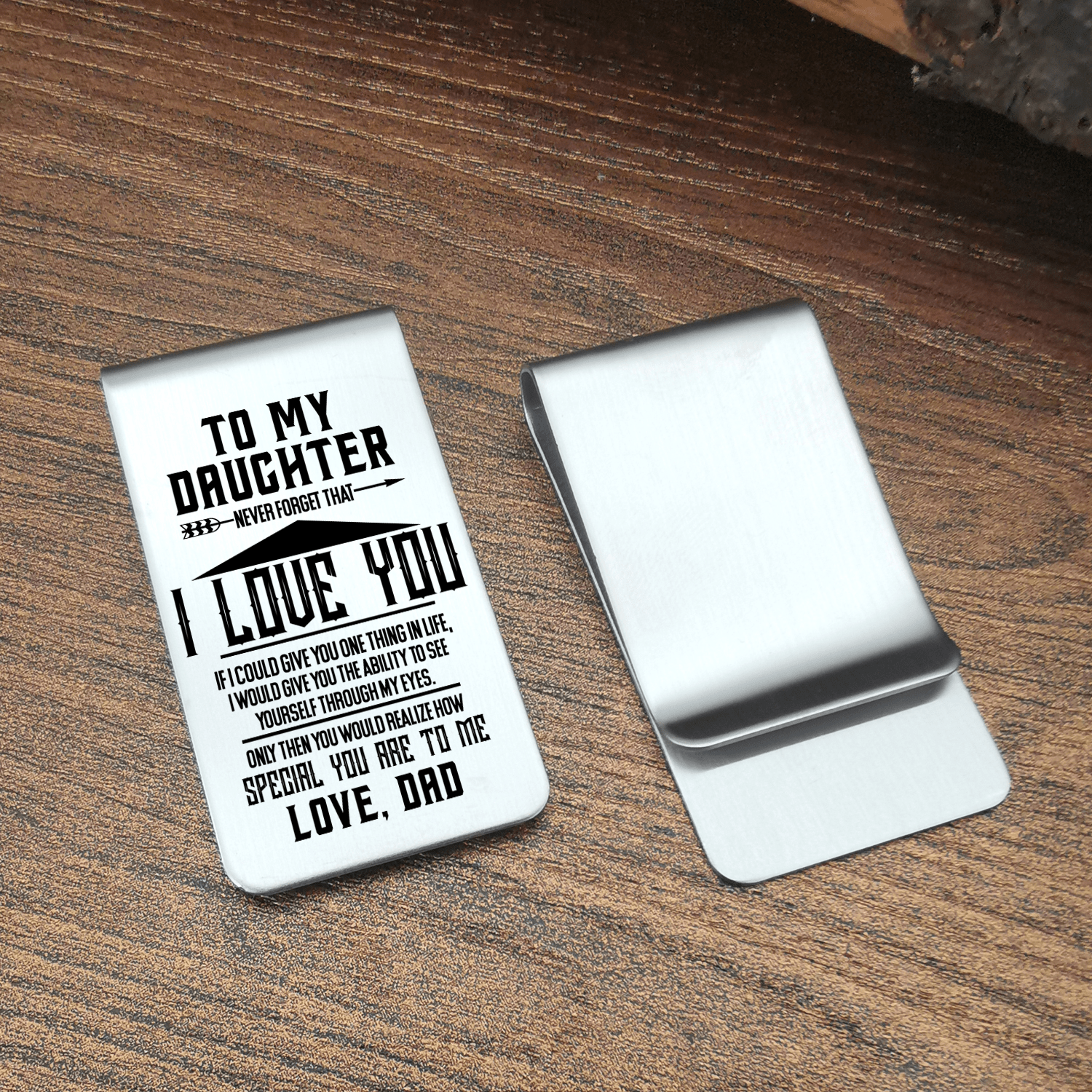 Money Clips Dad To Daughter - I Love You Engraved Money Clip GiveMe-Gifts