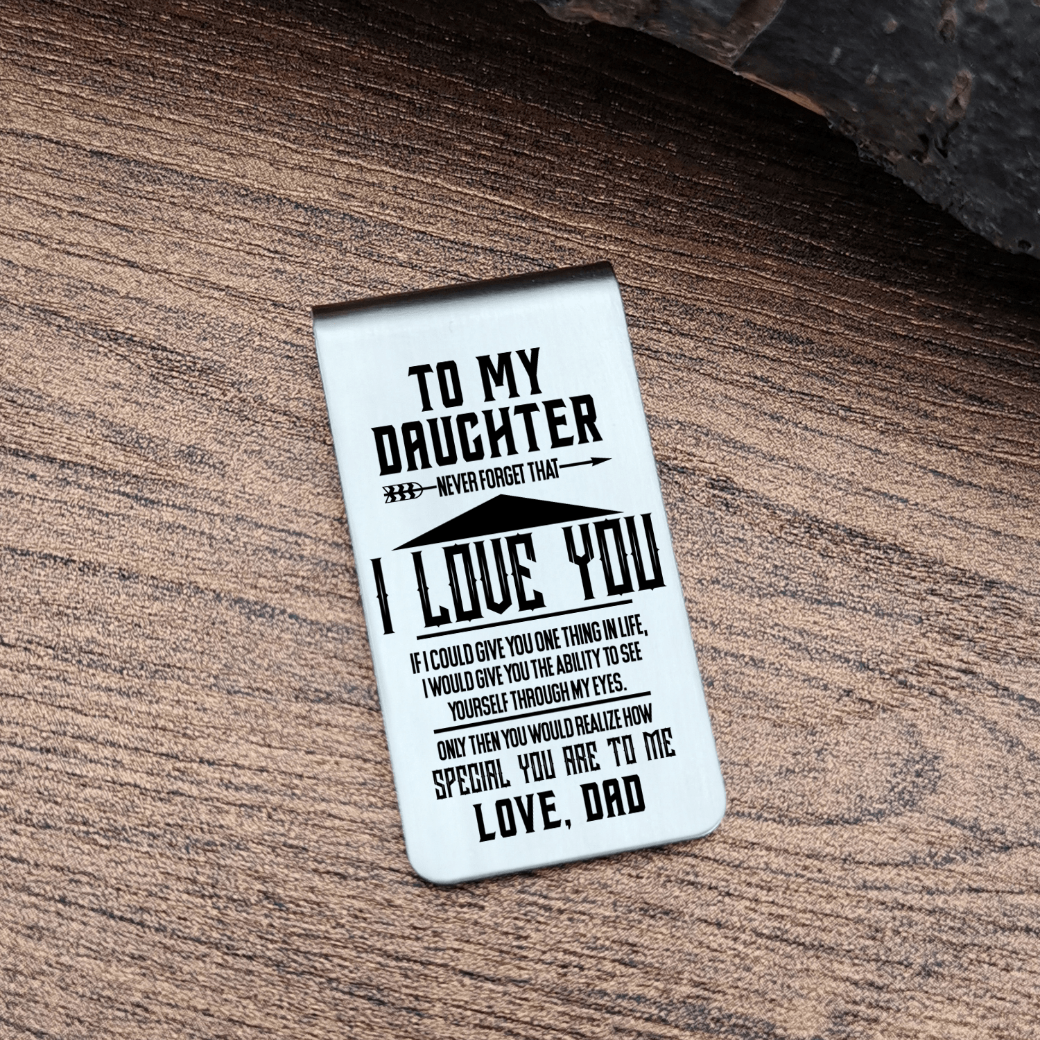 Money Clips Dad To Daughter - I Love You Engraved Money Clip GiveMe-Gifts