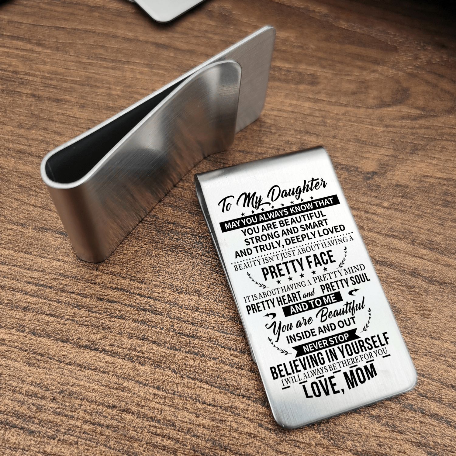 Money Clips Mom To Daughter - Believing In Yourself Engraved Money Clip GiveMe-Gifts