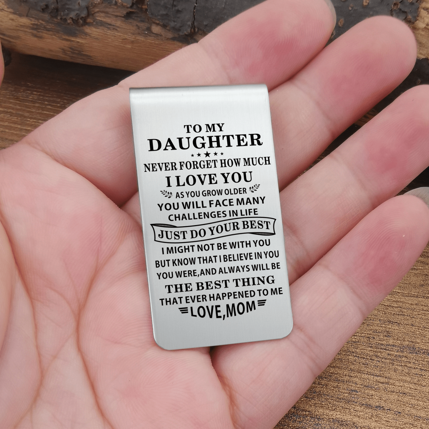 Money Clips Mom To Daughter - Just Do Your Best Engraved Money Clip GiveMe-Gifts